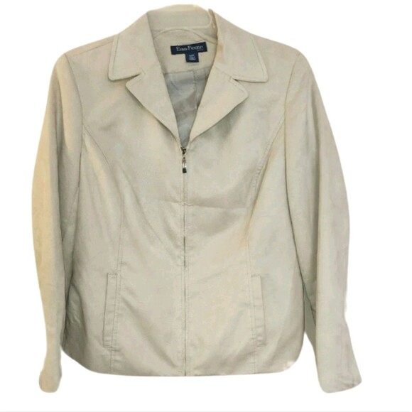 Vintage Y2K Evan-Picone Zip-Up Jacket Beige Neutral Size 12P‎  Career Casual - Picture 2 of 8
